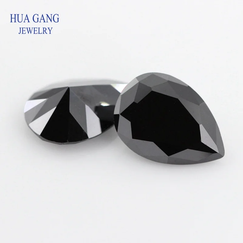 Glass beads 3*4~13*18mm Various Color Loose Stone Pear Shape Machine Cut Glass Synthetic GemStone For Jewelry
