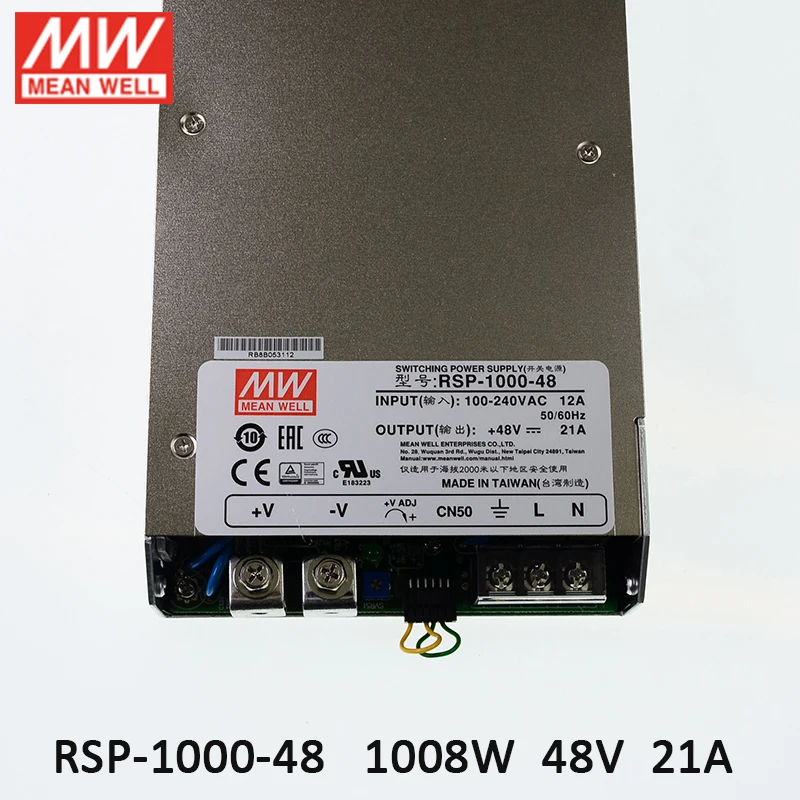 RSP-1000-48 MEAN WELL Switching Power Supply 110V/220V AC to 48V DC 21A 1000W Transformer programmable power supply in parallel