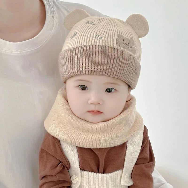

Cartoon Baby Woolen Hat Cute Bear Knitted Hats 6-36Month Boys Girls Winter Warm Pullover Cap Ear Protection Kids Beanies Bonnet