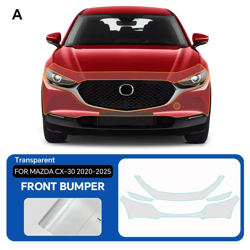 

For Mazda CX30 CX-30 2020-2025 TPU Body Bumper Door Pre-cut Sticker Paint Protection Film PPF Kit Scratch-resistant Transparent
