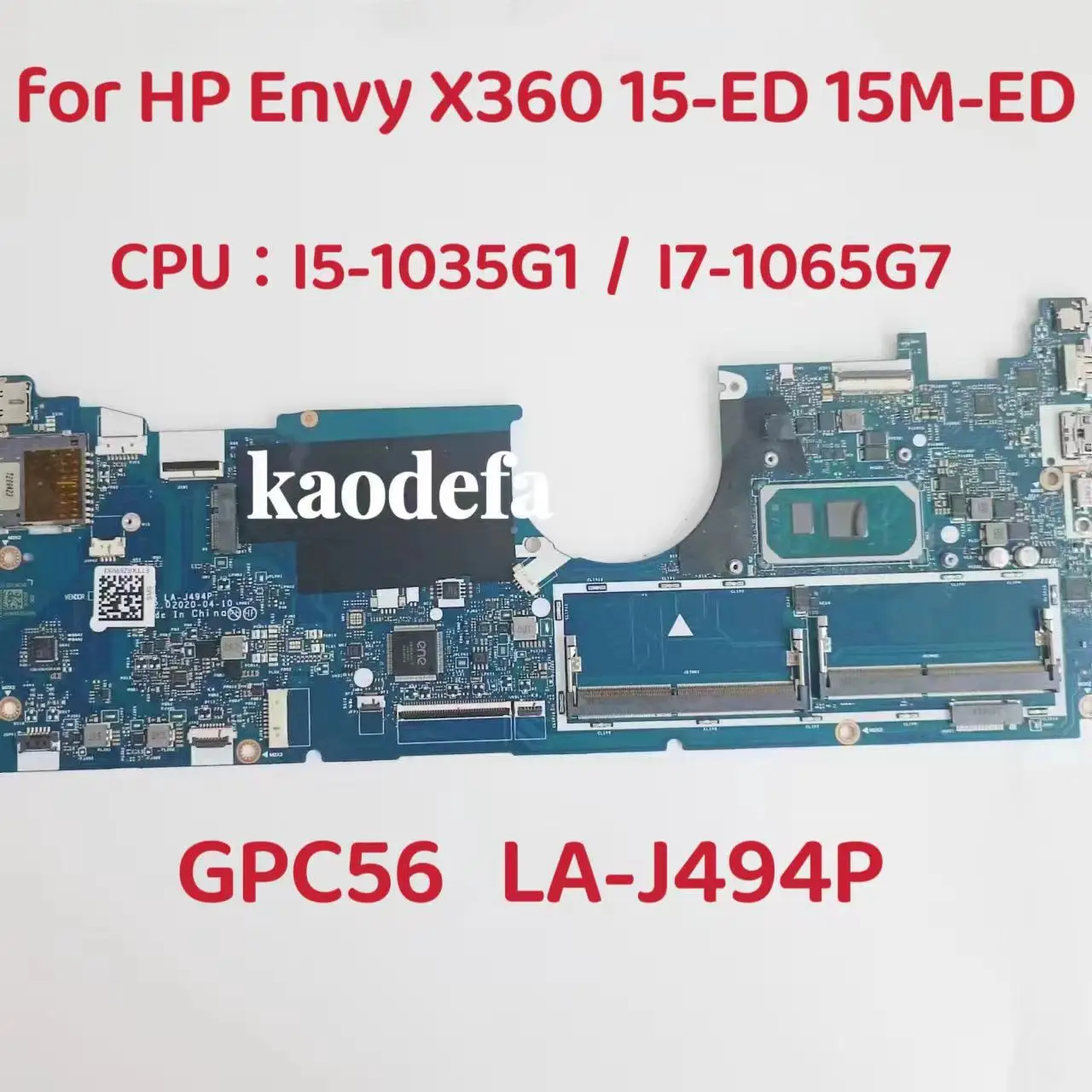 

LA-J494P Mainboard For HP ENVY X360 15-ED Laptop Motherboard CPU: I5-1035G1 I7-1065G7 DDR4 L93868-601 L93870-601 100% Test OK