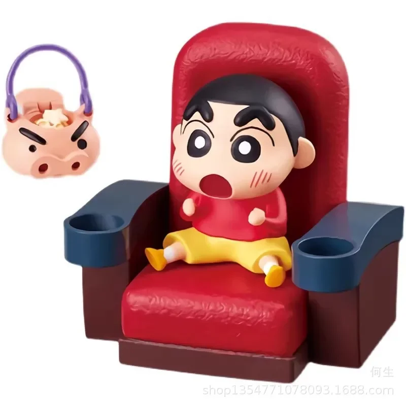 6 pz/set Anime Crayon Shin-chan Q Versione Action Figure PVC Modello di Scena In Miniatura Statua Rement Giocattoli Collezione di Bambole Regali
