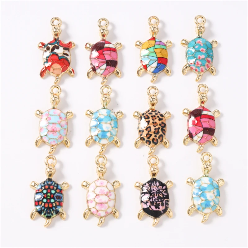 Duarte 20 Teile/los Nette Bunte Emaille Tier Schildkröte Charms Anhänger für Die Herstellung Von DIY Ohrringe Halsketten Armband Schmuck Erkenntnisse – Detail 2