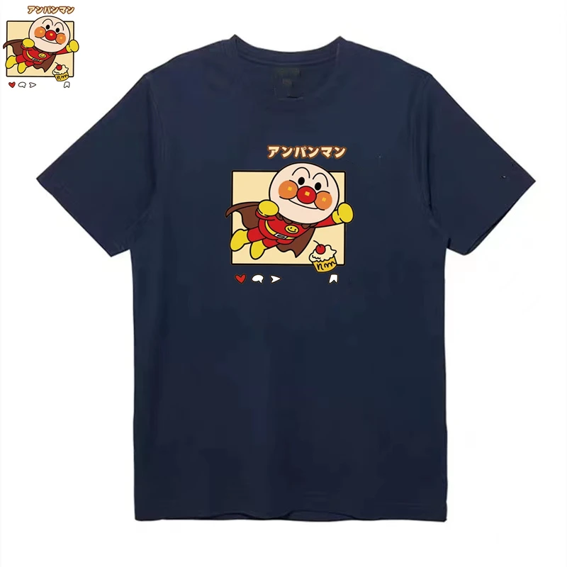 Männer Kleidung Sommer Anpanman Cartoon Spaß Gedruckt Grafik T Shirts Y2k Baumwolle Lose Beiläufige frauen Kurzarm T Tops anime