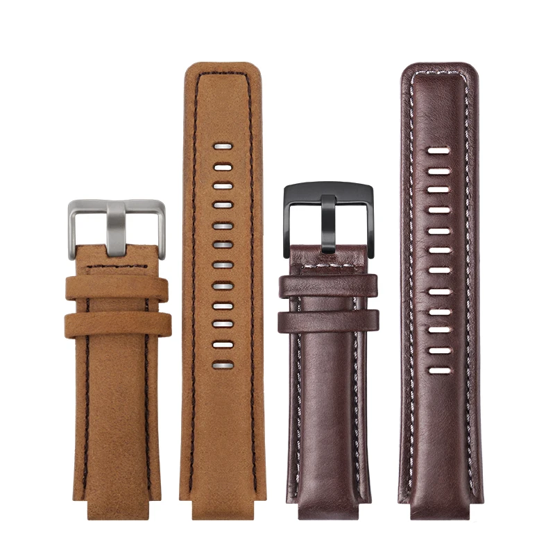 Genuine leather Watch Strap For Timex compass Watchband T2n739 T2n720 T2n721 Series Watch Band 24*16mm men\'s Convex mouth