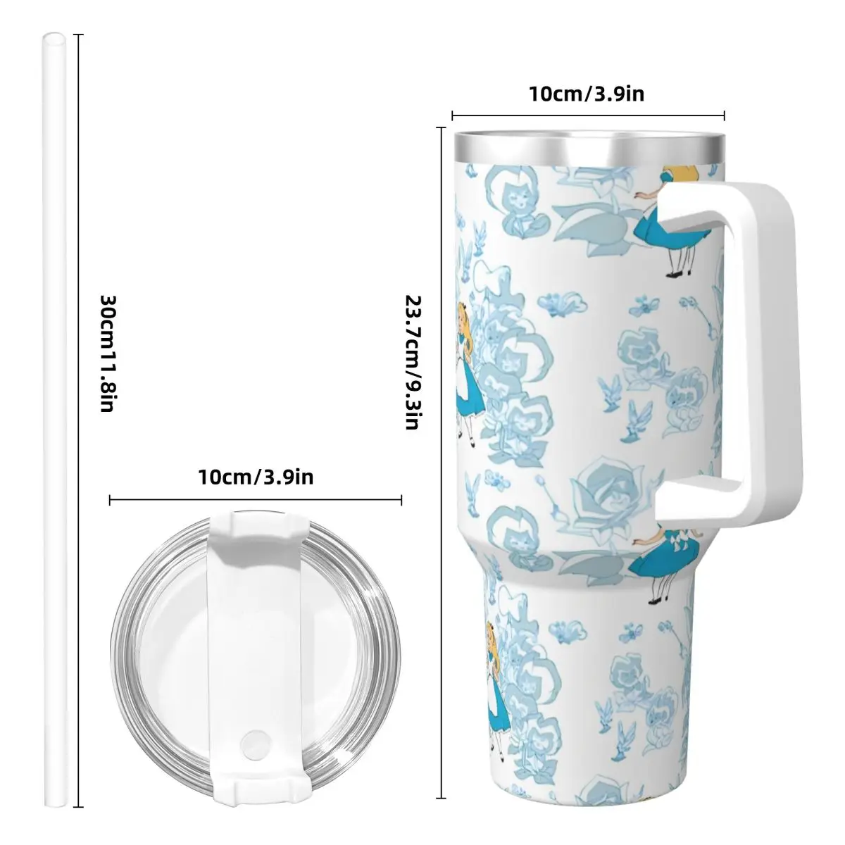 Alice In Wonderland Stainless Steel Tumbler Beach Mugs Cup Large Capacity Thermal Cup Keep Heat Hot Drinks Milk Tea Water Bottle