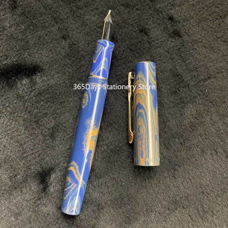 Luxury Junlai 631 Gold Clip 14K NO.32 Nib Gold Fountain Pen German Cumberland Rigid Natural Rubber Piston Long Knife Gift Pen