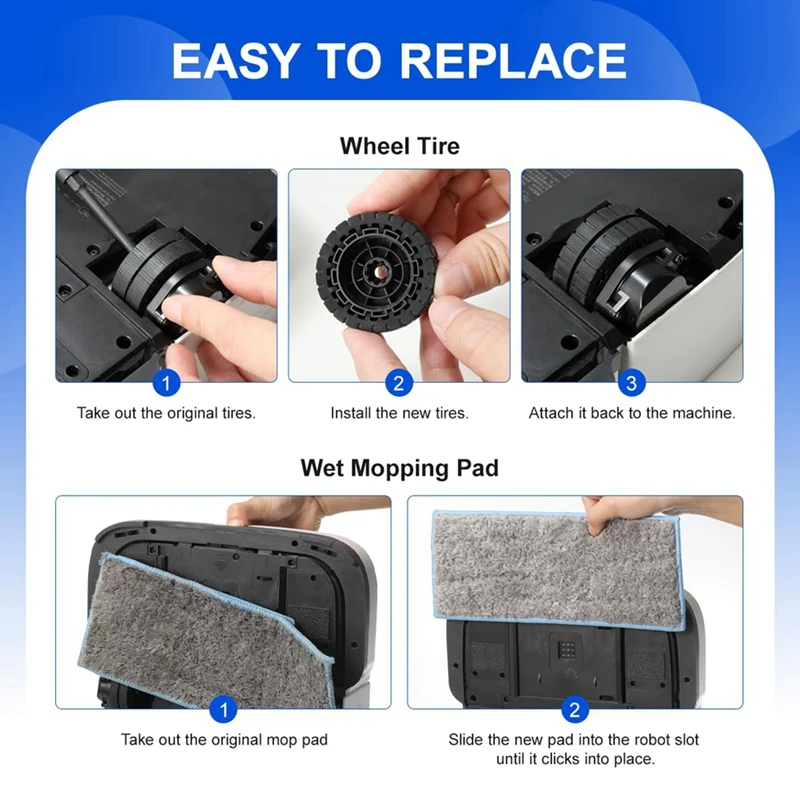 Bantalan pel basah & kering, suku cadang ban pengganti untuk Irobot Braava Jet M6 (6110) (6012) (6112) (6113) Ultimate Robot Mop