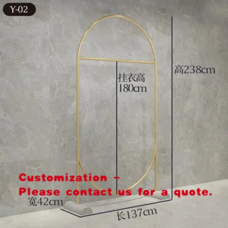 custom.Modern Gold MOOKOO Luxury Floor Type Clothes Rack with LED Light & Easy Assembly