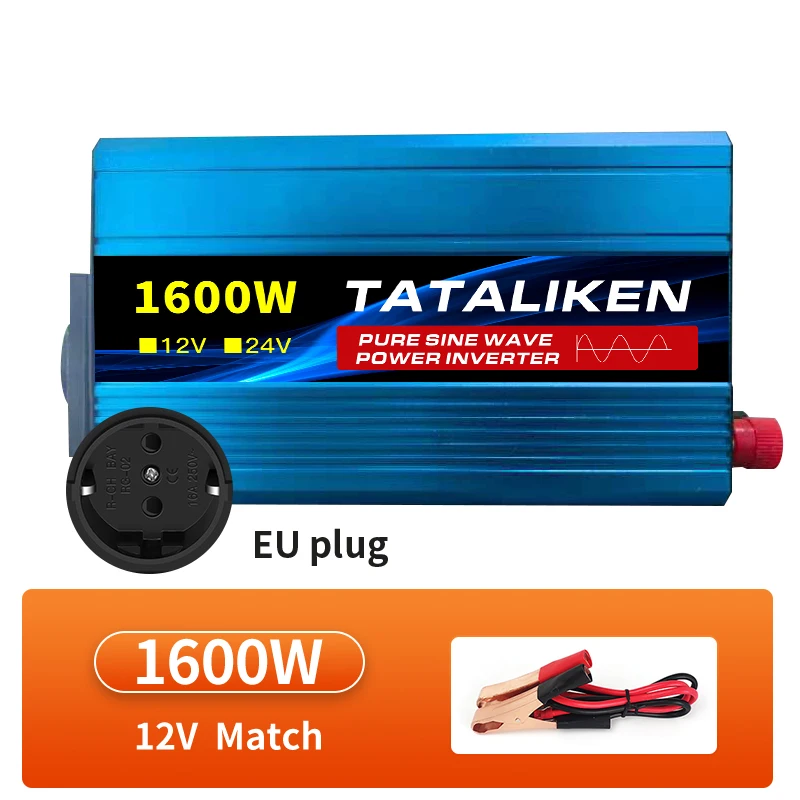 Omvormer Zuivere Sinus 2500 W/3500 W/4500 W/5000WDC 12 V/24 V naar AC 220 V 230 V Voltage Transfer Converter Oplaadadapter EU Socket