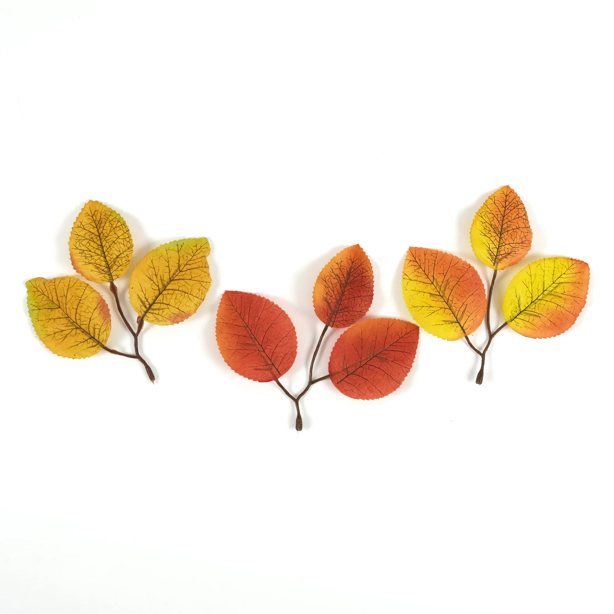 3Colors Artificial Silk Leaf 25/200PCS Fall Leaves For DIY Crafts Wreath Bouquets Decoe Faux Foliage