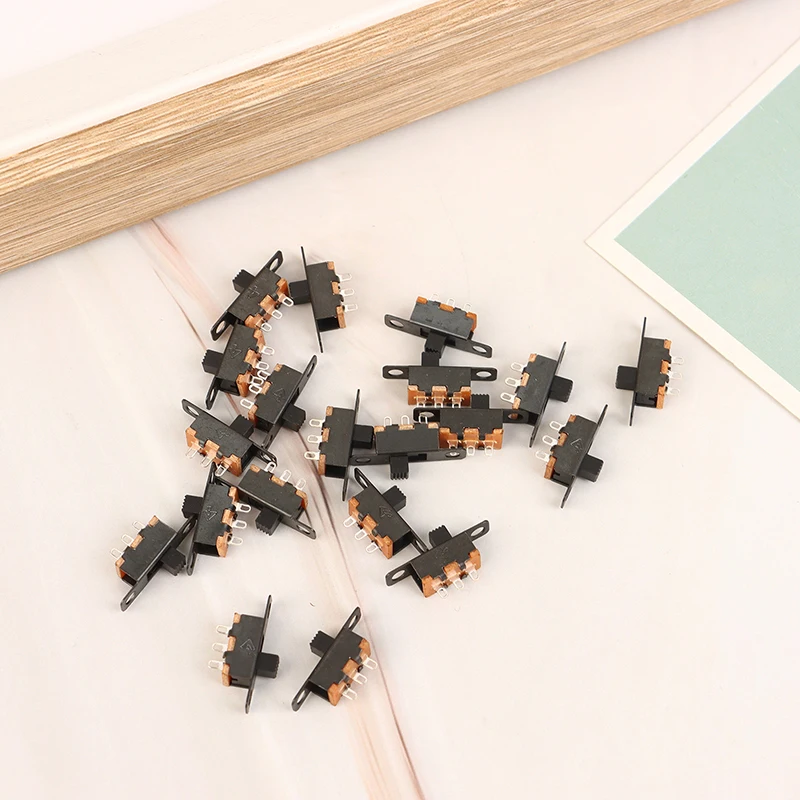 20Pcs 5V 0.3A Mini Size Black SPDT Slide Switch For Small DIY Power Electronic 3Pin 1P2T Slide Switch Toggle Switch