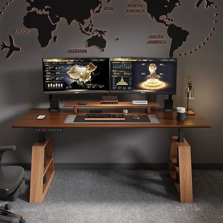 Camera da letto moderna con scrivania per computer con ascensore semplice