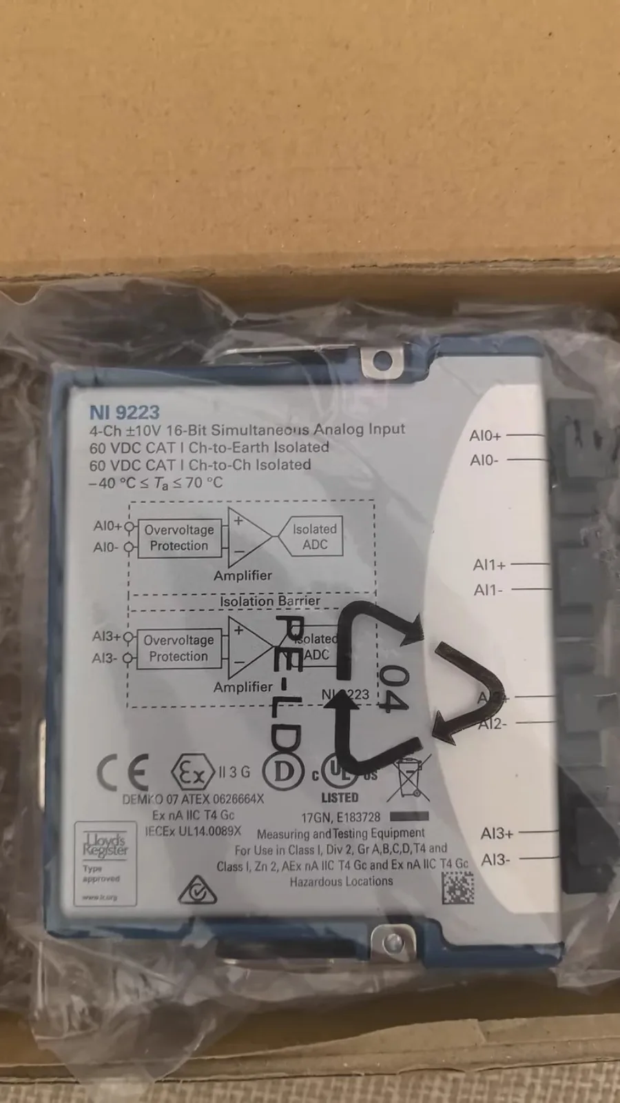 NI 9223 cDAQ Analog Input Module#xhd