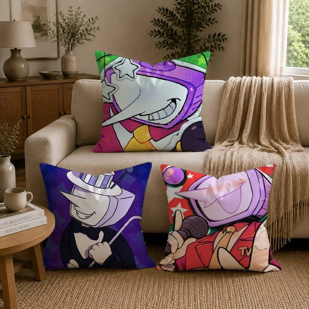 Cartoon Game Deltarune Tenna Meme Pillow Case for Sofa Living Room Home office Decor Protective Cover