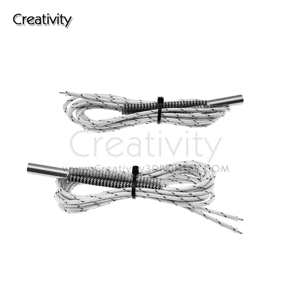 

3pcs Heating tube 6*20mm 12V 24V 50W Ceramic Cartridge Heater 1M 2M Reprap&Mendel For V6 J-head Extruder 3D printer part