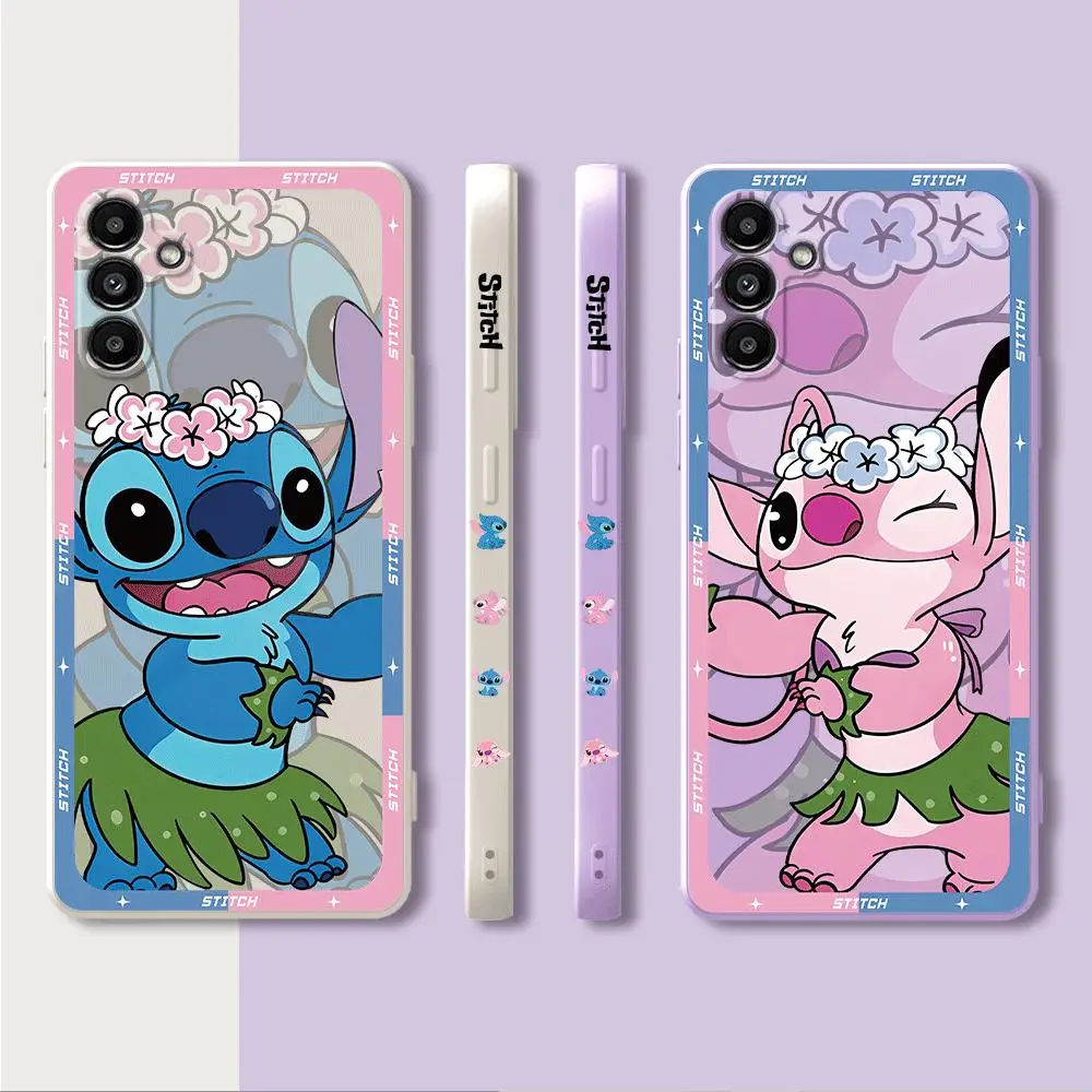 Cute Angel Stitch Phone Case for Samsung Galaxy A73 A23 A72 5G A54 A24 A34 A33 A53 A11 A52 A52s Soft Silicone Cover