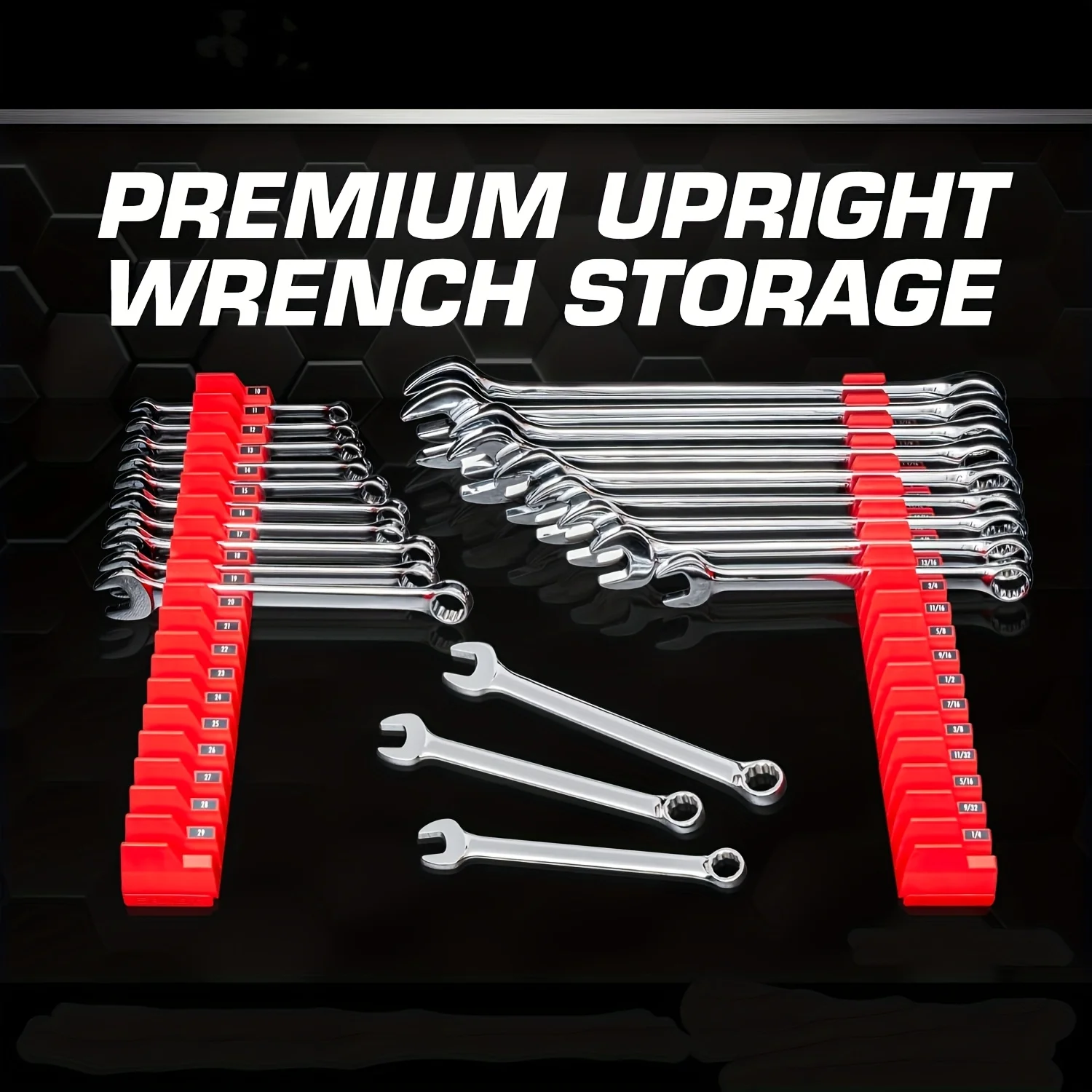 40pcs Magnetic Hex Wrench Storage Rack Set - Professional Modular Tool Box, Durable Polypropylene, Vertical Tool Organizer