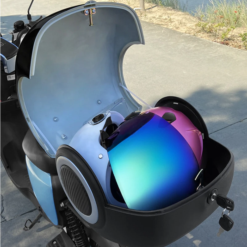 Motorcycle Tail Box Scooter Boots Trunk Fashion E-bike Top Luggage Carrier Box Full Helmet Storage Box