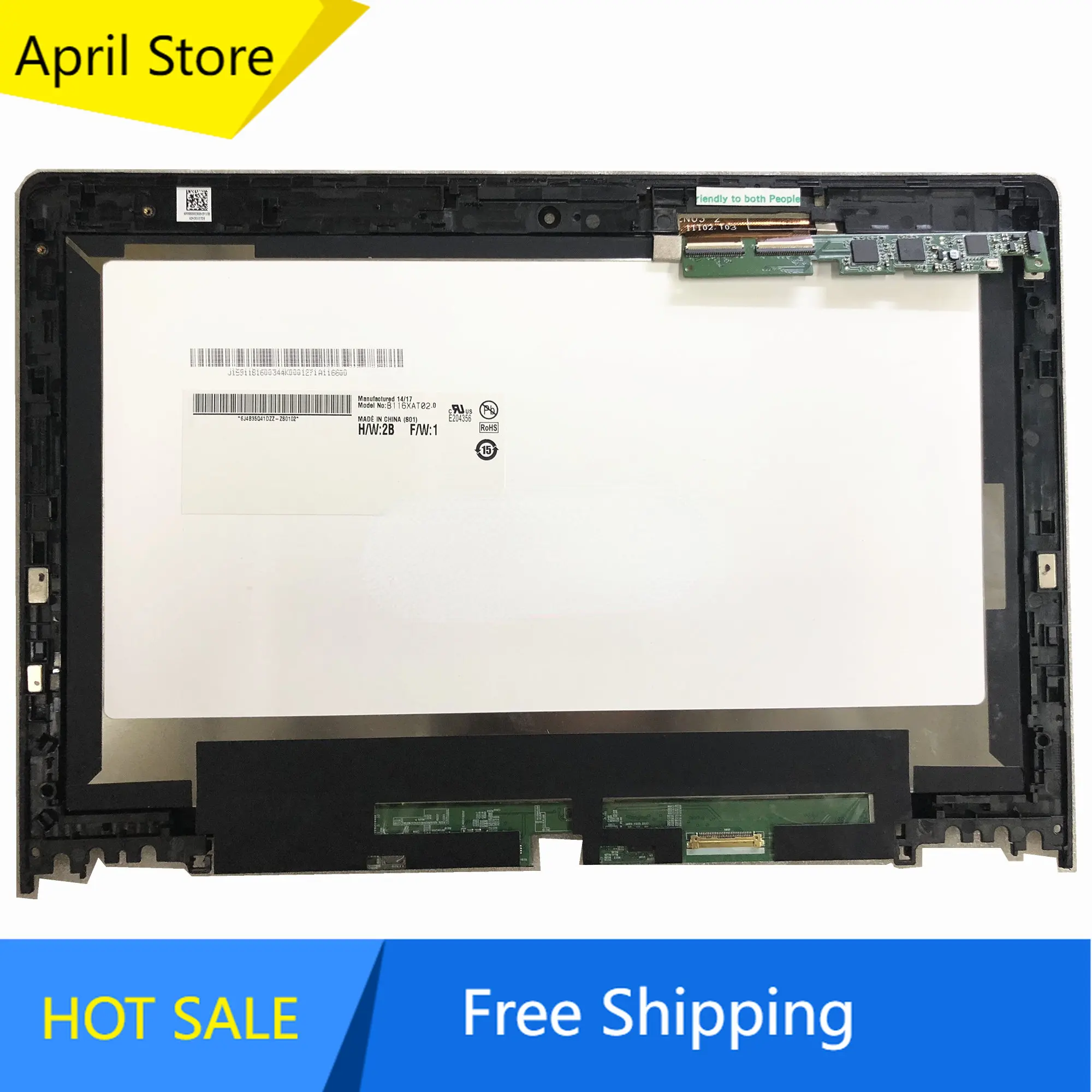 

11.6" Laptop LCD Screen+Touch Digitizer Assembly B116XAT02.0 for Lenovo IdeaPad Yoga 11S With Frame 1366*768