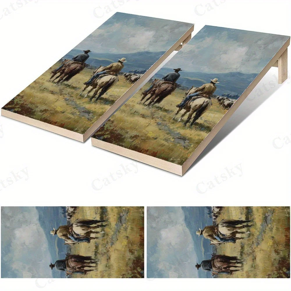 Cowboys Herding Cattle  - Sandbag Board for Fitness Training, Heavy-Duty Wear-Resistant Sandbag Boards for Home Gym and Outdoor