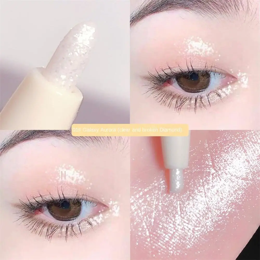 1/2 pz opaco sdraiato penna baco da seta colore naturale schiarente Glitter ombretto matita luccicante colla Eyeliner impermeabile coreano