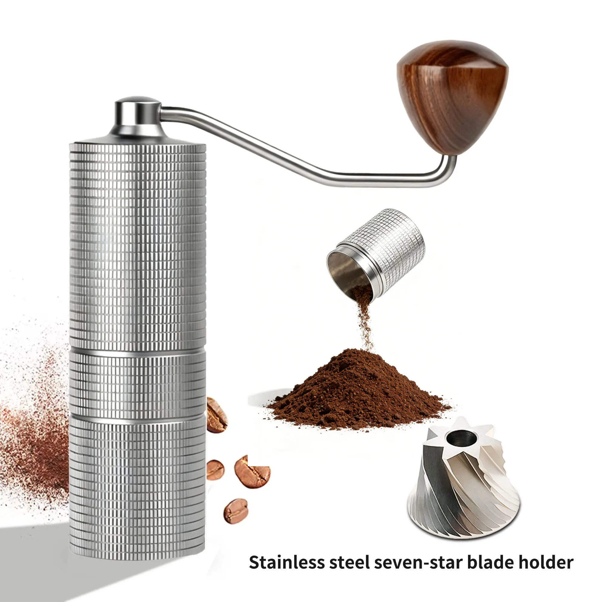 

Ручная кофемолка, новая улучшенная модель, цельнометаллический корпус, портативная ручная кофемолка, отлично подходит для путешествий и кемпинга.