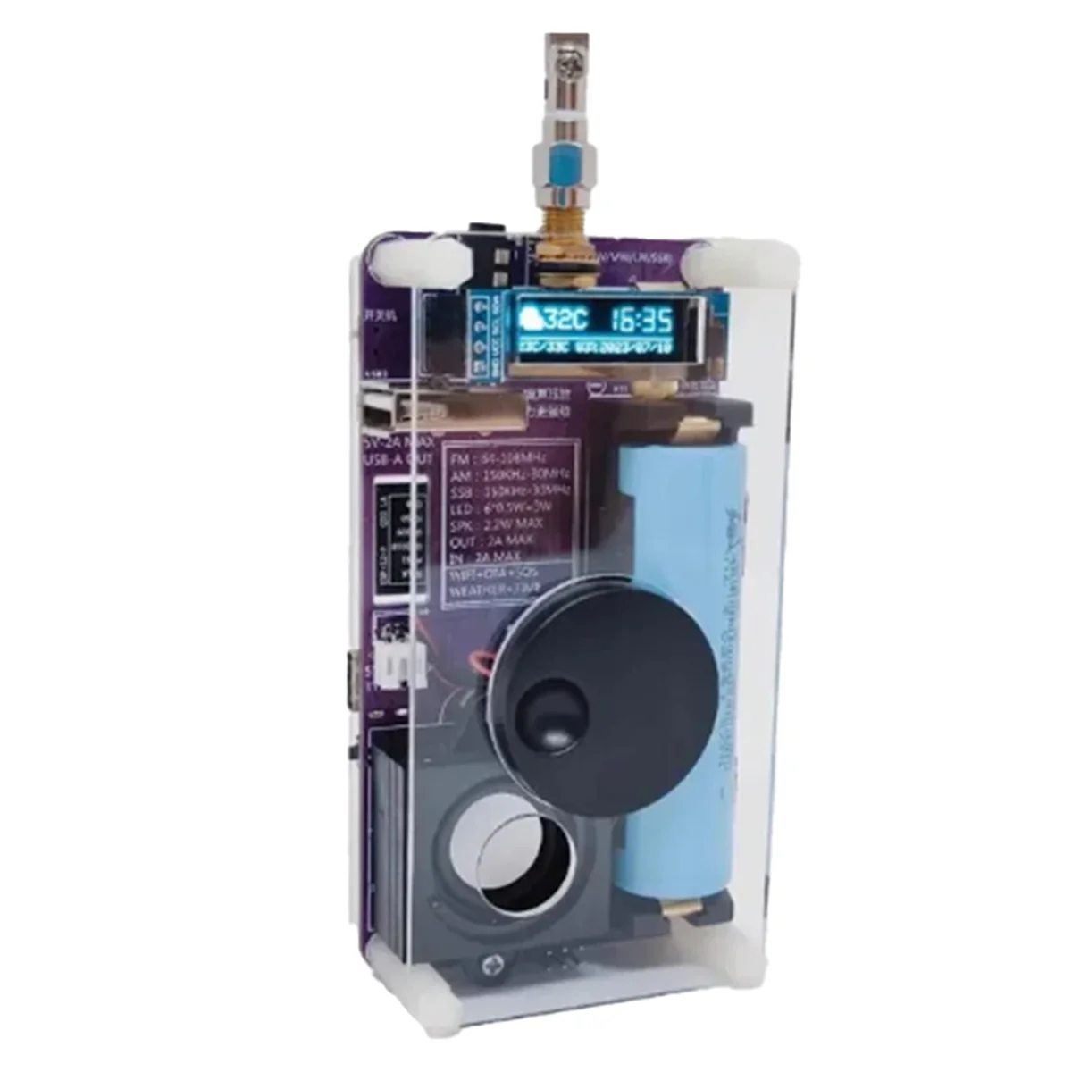 

B18B Assembled 150K-30MHz FM SW MW LW SSB(USB LSB) SSB Full Band Radio High Sensitivity Intelligent Radio with Battery(B)