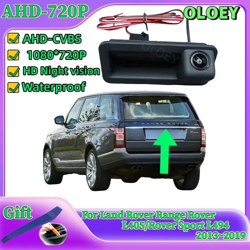 車用リアビューカメラランドローバーl405-ローバースポーツl494-2013〜2019トランクハンドル用リアパーキングアシスタンスカメラ