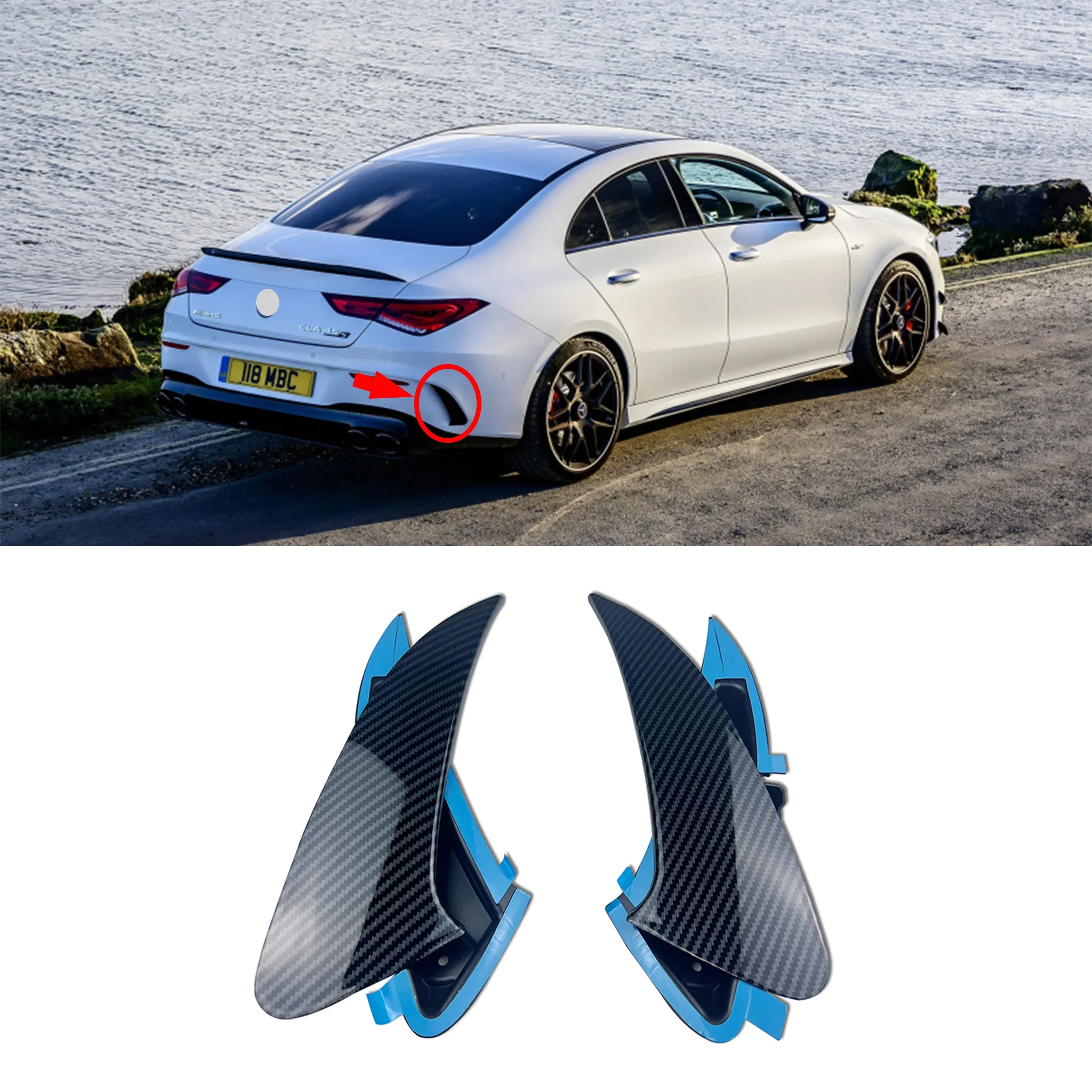 

Спойлер для заднего бампера C118 для Mercedes CLA class W118 2019-2020 CLA250 CLA180 CLA200 ABS Trim 2 шт. CLA45 Style