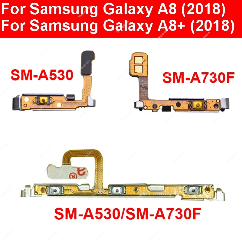 On Off Power & Volume Flex Cable For Samsung Galaxy A8 A8+ Plus 2018 A530 A530F A730 A730F Side Key Button Control Flex Ribbon