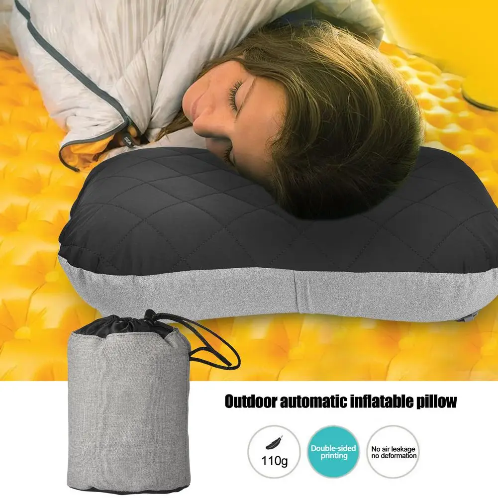 

Outdoor Square PVC TPU Neck Pillow Iatable Pillow Air Cushion Camping Trip Nap Device Fixed Strap Case Relaxing Tool Recliner