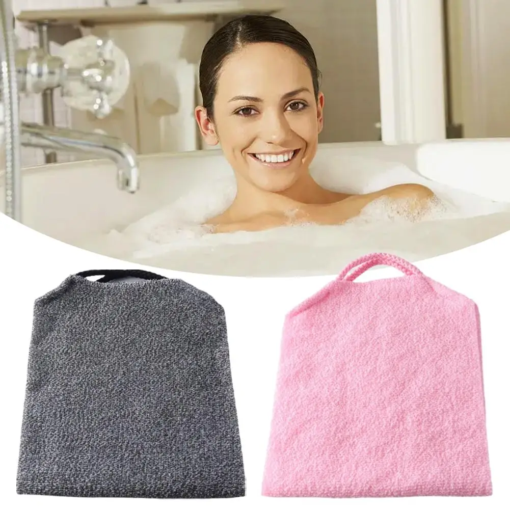 Asciugamano da doccia lungo satinato ad alta elasticità Doccia Spazzola per il corpo Massaggio da bagno Schiena Corpo Esfoliante Spazzola per il lavaggio del bagno Strumenti da bagno