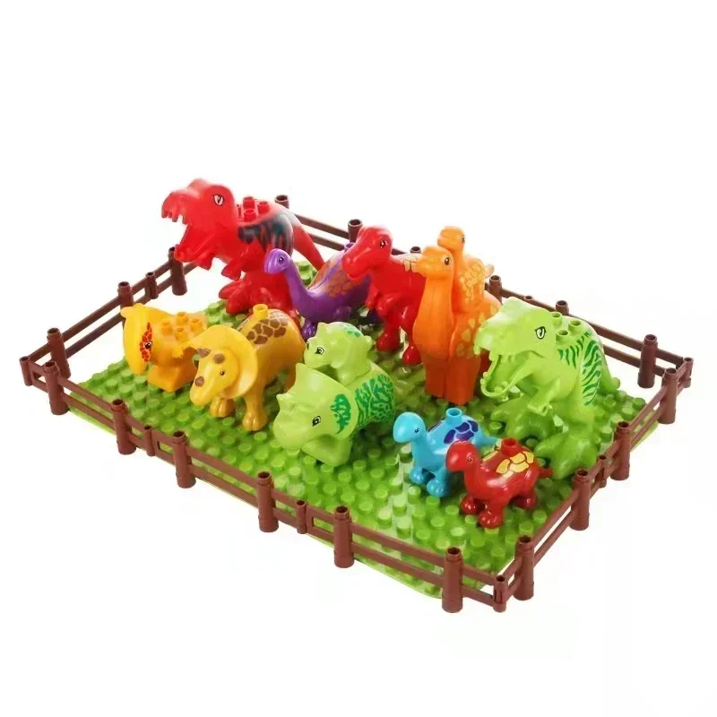 Big Building Blocks Jurassic World Dinosaurs Rex Figures Marine Animals Compatible Large Bricks Educational Children Kids Toys