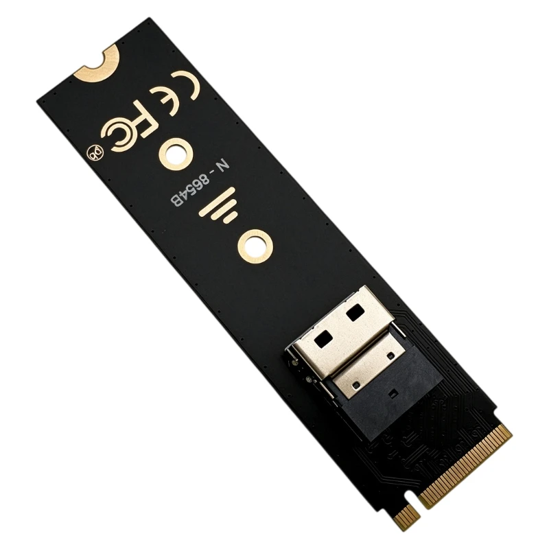 SFF-8654 4i SlimSAS to M.2 NVMe M-Key Adapter Riser Board PCIe 4.0 X4 64G 2280 NGFF SSD Card For OCuLink EGPU Server U.2 Storage