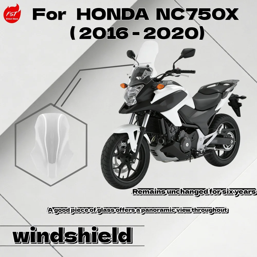 Dedicated 480mm Height Windshield For H onda NC750X 2016-2020 Motorcycle Windproof Modified Parts