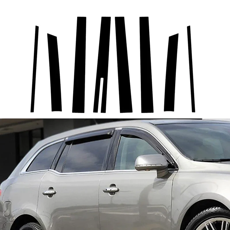 Car Door Window Trim Pillar Posts Molding Cover Stickers for Lincoln MKT 2010 2011 2012 2013 2014-2019 Molding Cover Stickers