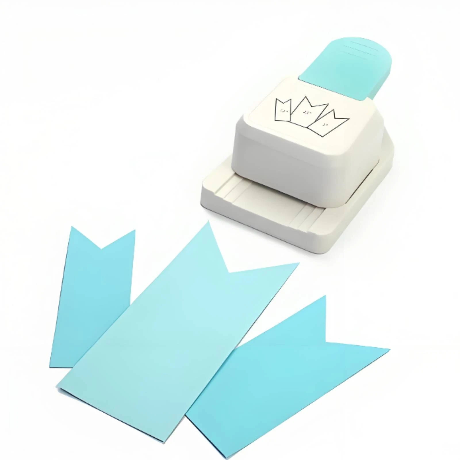 Handheld Paper Label Punch Flat Base Crown-Shaped Label Punch Rounded Corners Compact