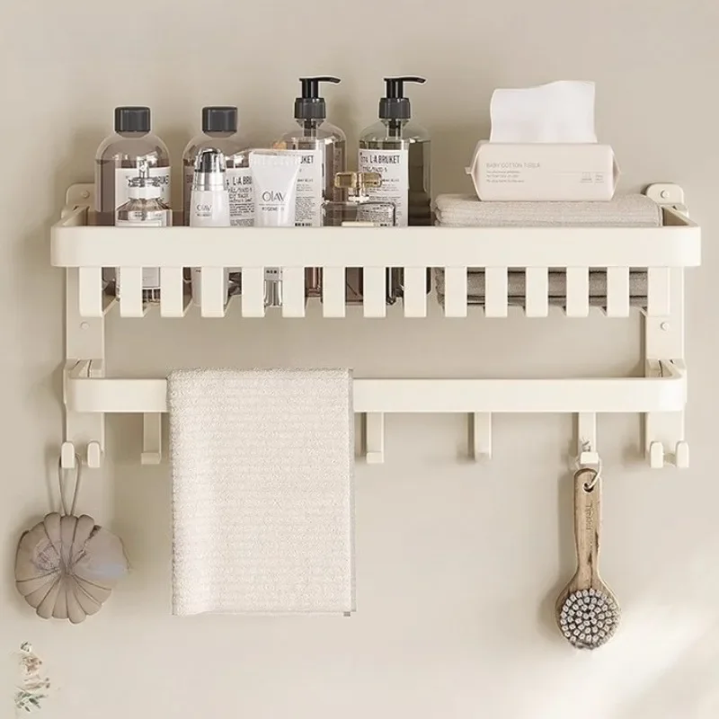 Wall Towel Rack Floating Towel Racks Modern Folding Towels Bars Multipurpose Towels Organizer Holders Bathrooms Accessories