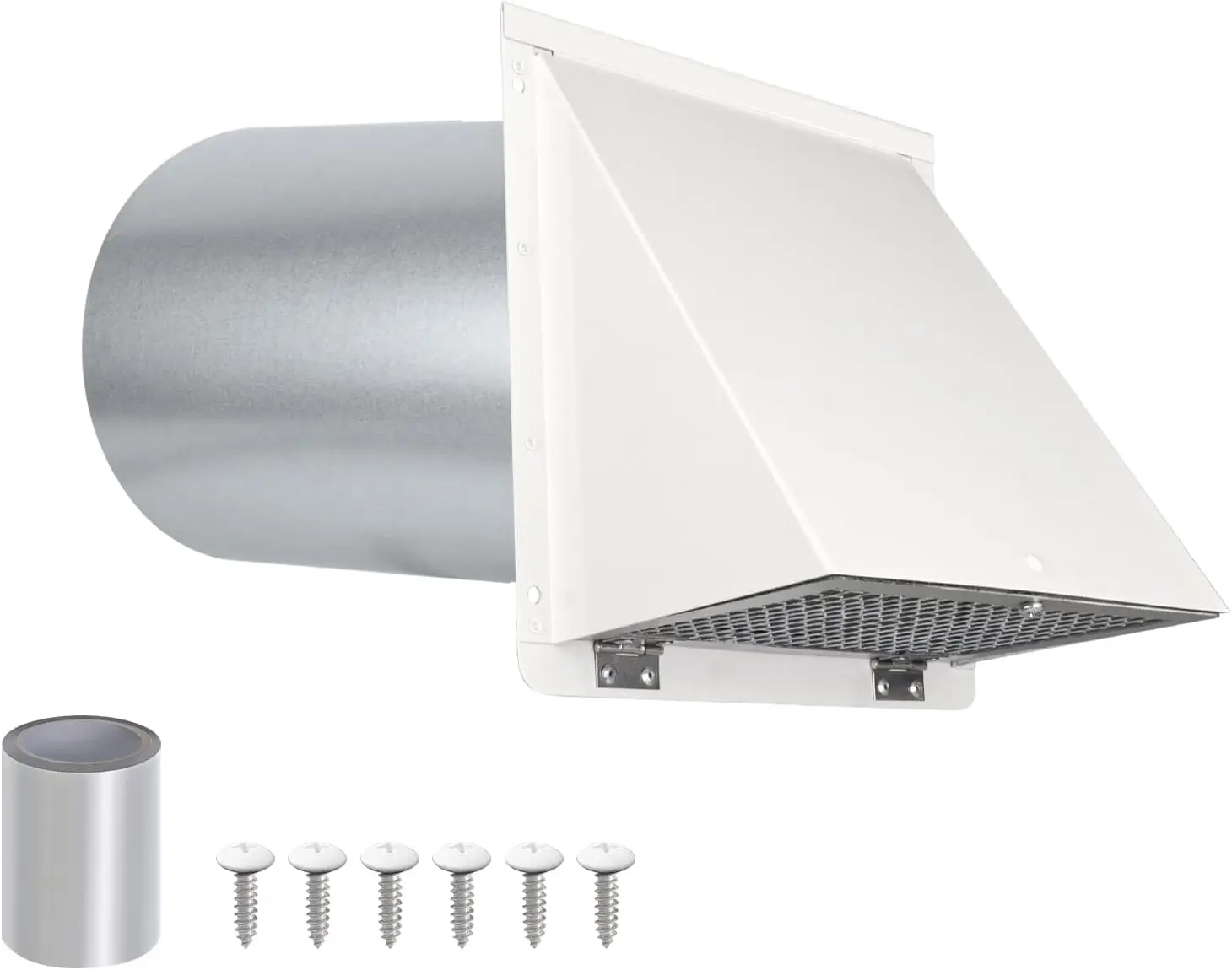 

4Inch Dryer Vent Cover Outdoor with Screen & Damper for HVAC Exhaust Fan