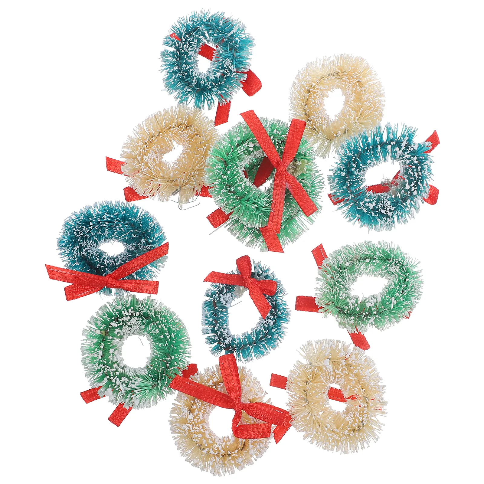 

12 Pcs Mini Sisal Wreath Front Door Wreaths Christmas Decorations Hanger Ornament Xmas Hanging Natural Silk Man