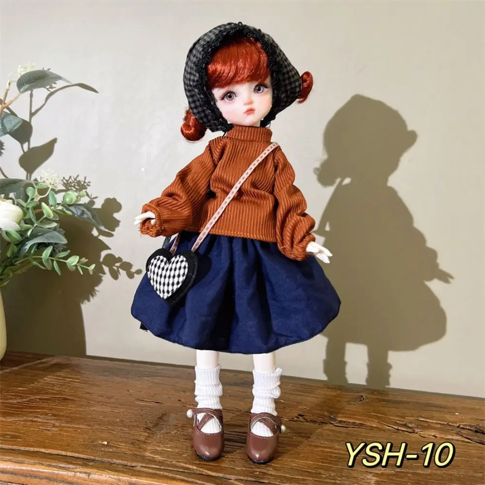 Trendy Fashion 30cm Doll Clothes Pretty Casual 1/6 BJD Doll Outfit Set Cute Doll Dress (No Dolls and Shoes)