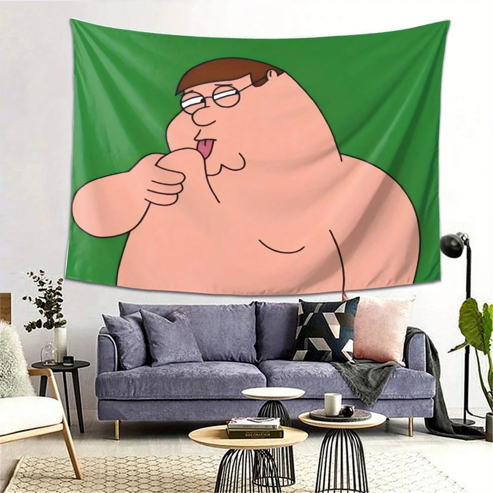 نسيج شخصية كرتونية من بيتر غريفين للتعليق على الحائط، ديكور منزلي خفيف الوزن لغرفة النوم وغرفة المعيشة والمكتب