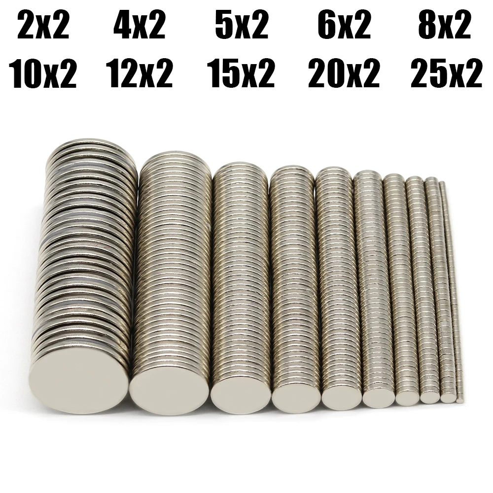 Strong Round Magnet 4x2/5x2/6x2/8x2/10x2/12x2/15x2/18x2/20x2/25x2mm N35 Magnetic NdFeB Neodymium Powerful Refrigerator Magnet