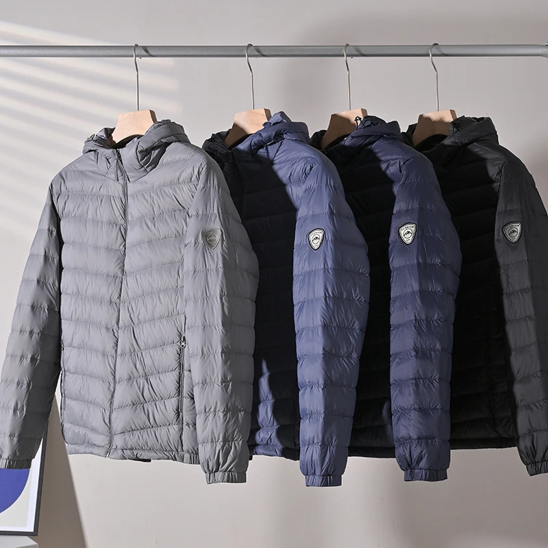 

Outdoor Lightweight Warm Series! 90 White Du Down! Autumn Winter New Men's Color Hooded down Jaet Coat