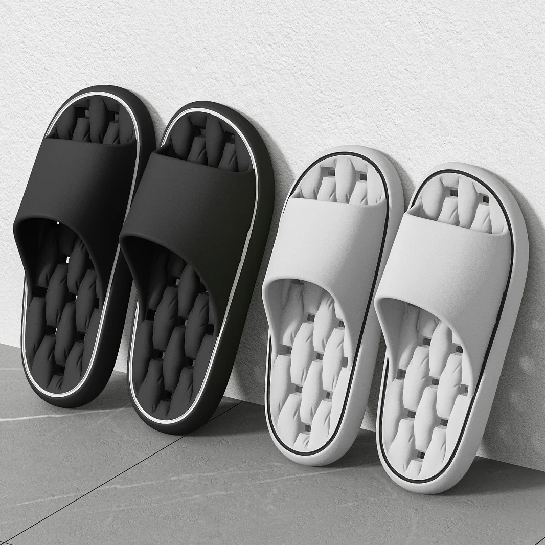 Big Size 48 49 Bathroom Slippers Leaking Quick-Drying Couples Home Shower Shoes Men Light Beach Flip Flops Women Swimming Slides