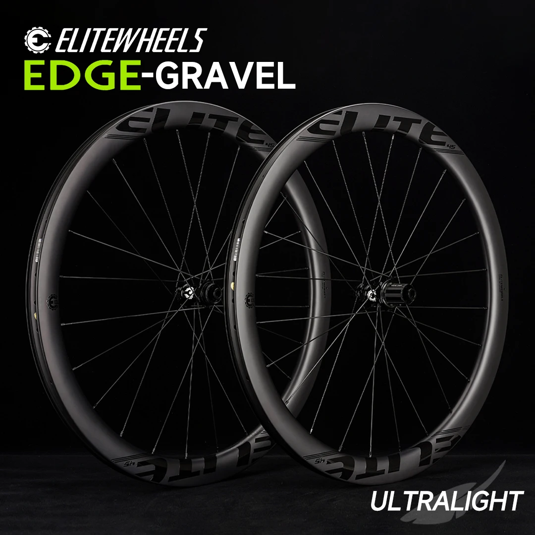 

ELITEWHEELS EDGE Gravel Wheels Ultralight 1356g Wing 20 Spoke For Racing Bike Road Disc Carbon Wheelset RIM Depth 45mm