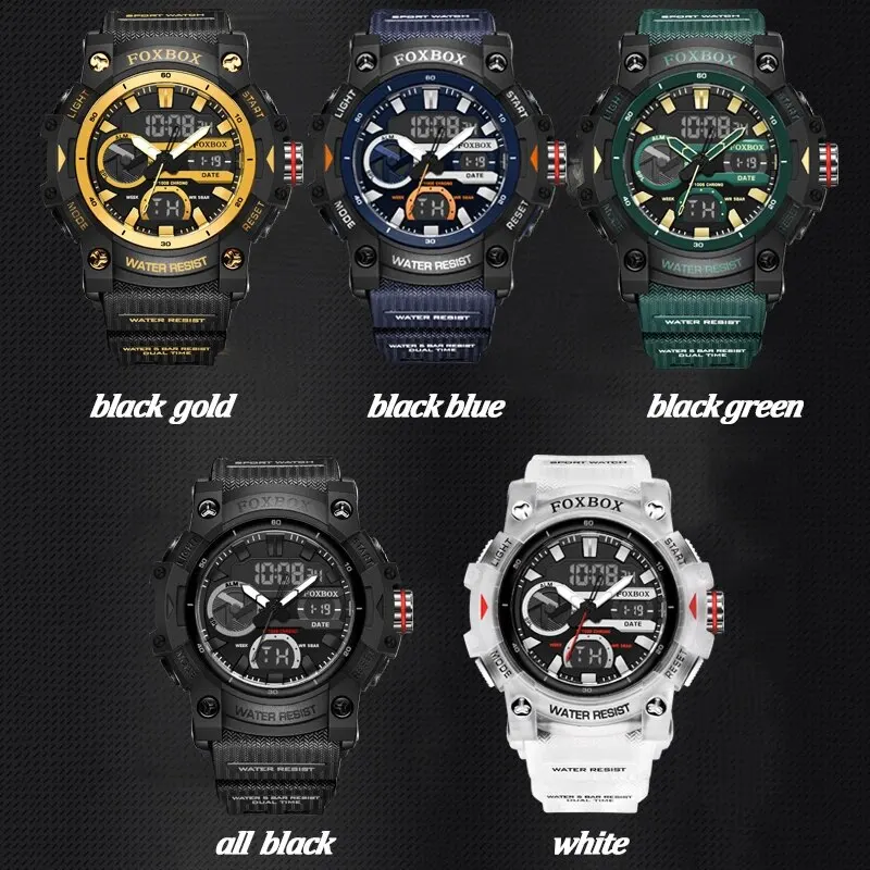 LIGE Fashion Digital Watches For Men Top Brand Luxury Military Waterproof Watch Men Casual Sport Dual Display Watch Montre Homme