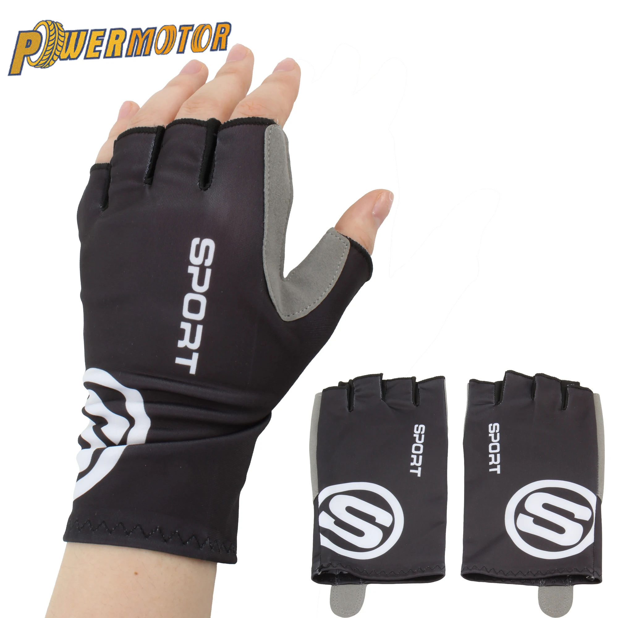 Powermotor Motorcycle Gloves Anti-Slip Half Finger For Racing Enhanced Grip And Comfort Shock Absorbing Antiskid Gloves Summer