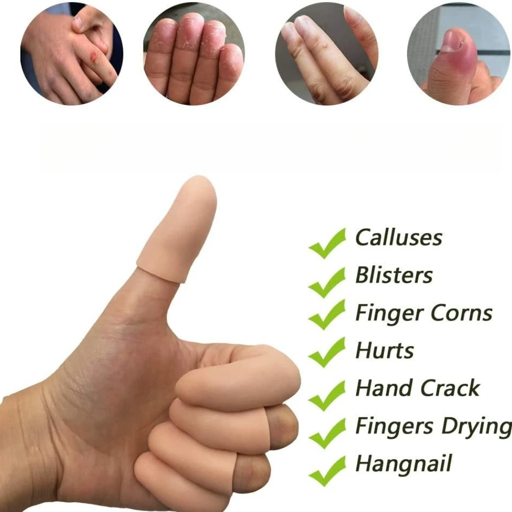 

10Pcs Silicone Finger Protectors Fingertips Cots Great for Trigger Finger Arthritis Finger Cracking Fingers Pain Relief Gadgets